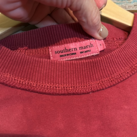 Seawash Sierra Crop Southern Marsh Maroon Sweatshirt - Picture 3 of 6